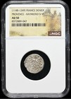 France Provence Raymond V-vii  1148-1249 Ad Medieval Silver Denier Coin Ngc Au50