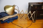 Vintage Accordion Scissor Lamp Wall Mount Task Light Mid Century Industrial Gold