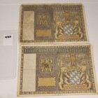 1922 Germany 100 Mark Banknote Note Bill Currency Lot Of 2 Condition Fair