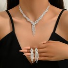 Breathtaking Rhinestone Jewelry Women s Elegant Necklace   Earring Set