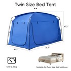 Privacy Blackout Sleep Bed Tent Twin Size For Adults Kids  Portable Tw   Blue