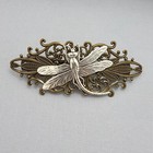 Silver Dragonfly Filigree Barrette Hair Accessory 