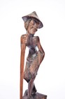 Vintage Balinese Bali Lombok Farmer Hand Carved Rosewood Figurine Sculpture Old
