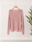 Forever 21 Pink Open Weave Pullover Sweater Top Blouse Women s Juniors Size L