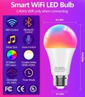 Smart Light Bulb 9w A19 E26 800lm Wifi Bluetooth Led Alexa Google Dimmable Rgbww