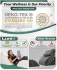Lunix Multi-positional Memory Foam Bed Wedge White Removable Cover 6 Piece Set