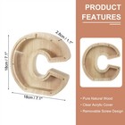 Wooden Letter Piggy Bank  Letter C  1 Pcs
