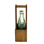 Vintage  Set Small Coca Cola Salt   Pepper Shakers  Green Glass Coca Cola Caddy