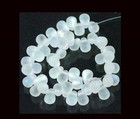 50 Czech Frosted Sea Glass Teardrop Beads - Matte Crystal Ab 6x4mm
