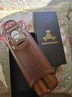 Montecristo Habana 2 Cigar Leather Travel Case With Cutter