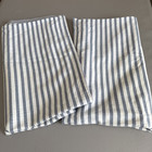 Nautica 2 King Navy white Stripe Shams 100  Cotton Coastal Gray Back Zip 36x20