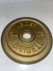 Vintage Pair Of 2x Weider 5 Lb Standard Weight Plates Gold 1  Hole B