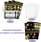 Surprise 80th Birthday Party Invitation  Black And Gold Fill-in Invites For Adul