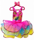 Weissman Girls S Multi-color Rainbow Sequin Tutu Dance Dress Sleeveless
