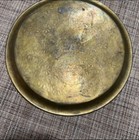Vintage Round Solid   brass Plate Tray With Ornate Diameter 11 Inch