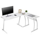 L-shaped Reversible White 58  Gaming Desk Corner Desk Computer Desk Laptop Table