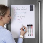 Magnetic Whiteboard For Fridge 17x12  Family Dry Erase Board W  4x Pen   Eraser