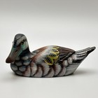 Vintage Hand Painted Carved Wooden Duck Figurine Miniature Decoy 9 5 Cm