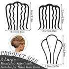8 Pcs Hair Pins For Buns  U-shape Side Combs Women s French Small  Black3