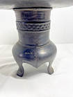 Vintage Japanese Usubata Ikebana Bronze Mix Metal Flower Tripod Footed 6 5  Vase