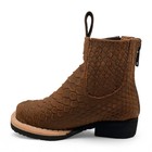 The Western Shops Infant Python Print Square Toe Leather Baby Western Ankle Boot