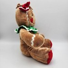 Dan Dee Gingerbread Woman Plush 17  Velvet Red Bow Hearts On Face Stuffed Animal