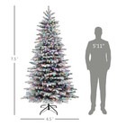 7 5 Ft Pre-lit Artificial Christmas Tree With Snow Flocked Branches