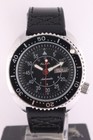 Alba Diver Automatic Rotating Bezel Black Dial Day date Wristwatch Leather Band