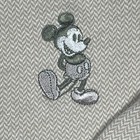 Walt Disney World Mens Xl Polo Shirt Beige Herringbone Mickey Mouse Vintage