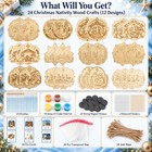24 Pcs Nativity Diy Wooden Painting Craft Kit With Magnets - Jesus Christmas