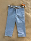 Nwt Gymboree Boys 5t Light Blue Chino Pants With Striped D-ring Belt Daybreak
