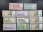 Great Britain iom channel Islands scotland  1 Pound   10 Shilling Banknotes X 11