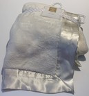 Baby Throw Blanket Super Soft Plush Fleece With Satin Trim Vanilla Ice New