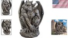 Handcrafted 24-inch Gargoyle Statue With Stone Finish - Gothic Indoor outdoor