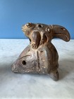 Pre-columbian Style Ocarina Bird Frog 3 75    Tall Toucan