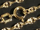 14k Solid Yellow Gold 2 05mm Stamped Mariner Chain Necklace 16    18    20    22    24   