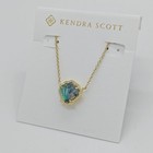 New Kendra Scott Brynne Gold Short Pendant Necklace In Abalone Shell