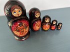 Vintage Russian Nesting Dolls Lot Of 8 Hand Painted Matryoshka Folk Art