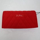 Vera Bradley Microfiber Clutch Wallet Red Quilted Snap Closure Nwt