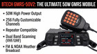 Btech Gmrs-50v2 50w 256 Fully Customizable Channels Mobile Gmrs Two-way Radio
