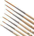 12 Pcs Detail Paint Brushes  Golden Synthetic Hair  High Performance For Oil  Ac