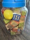 First Learning Wooden Alphabet Blocks - 50 Pieces Great Used Condition