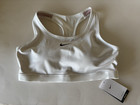 Nike Bra Padded Xl Swoosh White Racerback Med Support Dx6821-100 Nwt