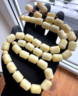 White Natural Baltic Amber 96g  Islamic Prayer Rosary Barrel 33 Beads Tasbih