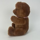 Dakin Vintage Brown Teddy Bear Plaid Paws Pink Ribbon Plush Stuffed Animal 12in