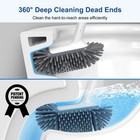 Hamitor Toilet Bowl Brush Holder Set  Deep Cleaning Silicone Toilet Cleaner Scru