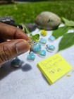 Lot Of Larimar And Silver Hearts Cabochons  Atlantis Stone  Larimar Blue Sky