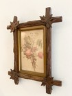 Antique Adirondack Picture Frame Carved Oak Victorian