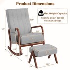 Nursery Rocking Chair With Ottoman  Upholstered Rocker Chair With Footrest  S   