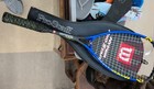 Wilson Hyper Pro Staff Surge Squash Racket    Double Braid   W Case - Blue black